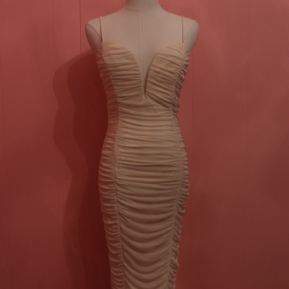 PRIVY Cream Ruched Dress - Picture 2 of 5